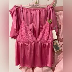 Juicy Couture Pink Lace Chemise Set